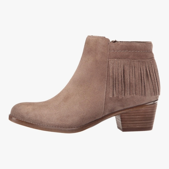 Naturalizer Zelene Suede Fringe Ankle Booties - Tan - Picture 5 of 10